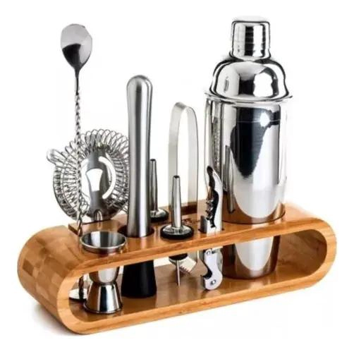 SET COMPLETO DE 10 PIEZAS PARA PREPARAR COCTELES EN ACERO INOXIDABLE - 1