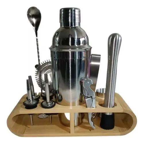 SET COMPLETO DE 10 PIEZAS PARA PREPARAR COCTELES EN ACERO INOXIDABLE - 2