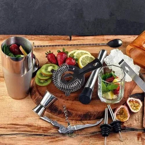 SET COMPLETO DE 10 PIEZAS PARA PREPARAR COCTELES EN ACERO INOXIDABLE - 4