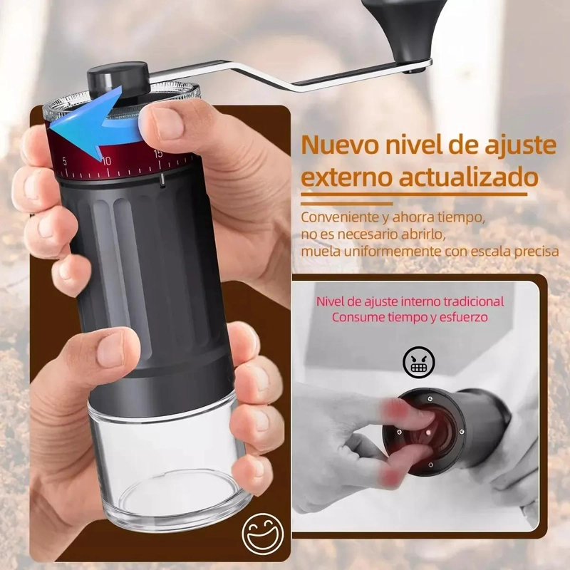 MOLINO PORTATIL MANUAL PARA CAFE  CON CUERPO DE CERAMICA Y DISEÑO COMPACTO - 4