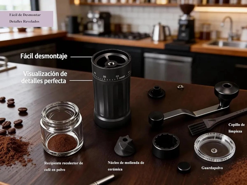 MOLINO MANUAL PARA CAFE  CON MUELAS DE CERAMICA Y 40 NIVELES DE AJUSTE - 4