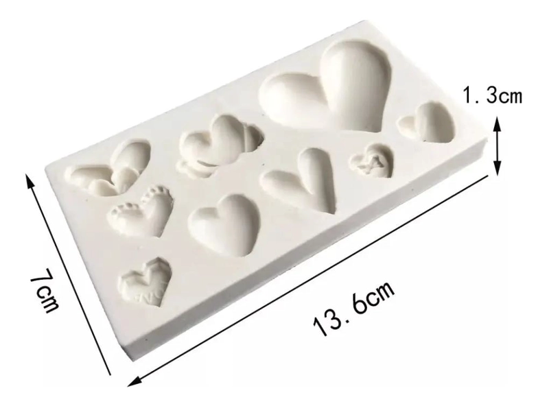 MOLDE DE SILICONA PARA REPOSTERIA CON DISEÑO DE CORAZON LOVE - 2