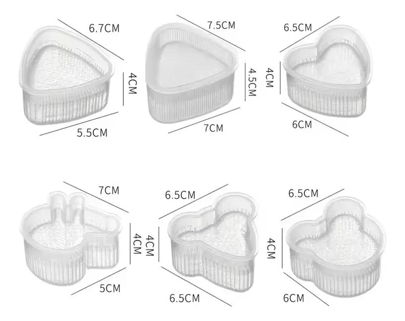 SET DE 6 MOLDES PARA ONIGIRI Y FIGURAS DE ARROZ PARA SUSHI Y BENTO - 2