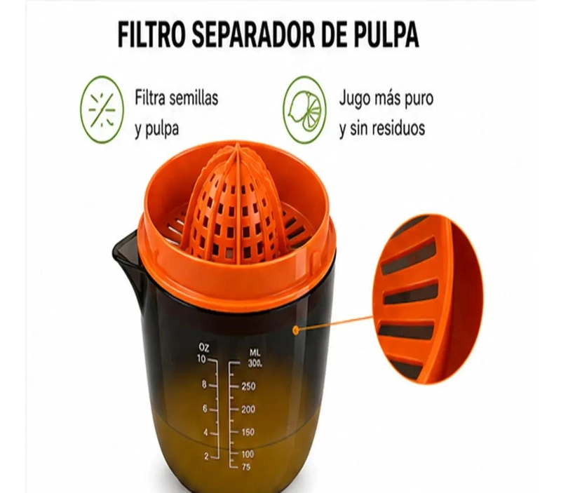 EXPRIMIDOR MANUAL MULTIFUNCIONAL CON CAPACIDAD DE 300 ML PARA JUGOS - 3