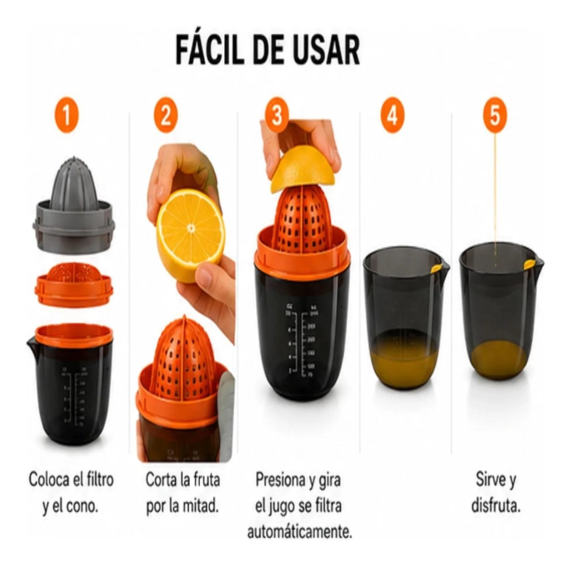 EXPRIMIDOR MANUAL MULTIFUNCIONAL CON CAPACIDAD DE 300 ML PARA JUGOS - 5