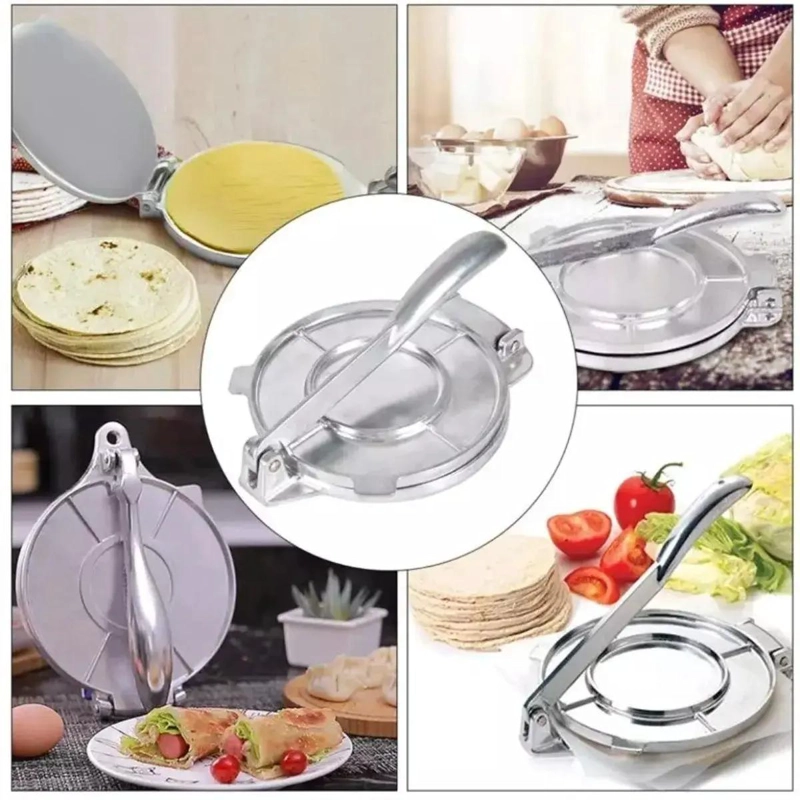 PACK DE 2 PRENSAS PARA TORTILLAS DE ACERO INOXIDABLE DE 20 CM - 5