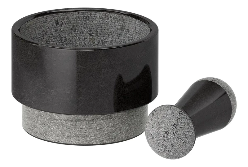 MORTERO DE MARMOL NEGRO REVERSIBLE DE 14 CM PARA ESPECIAS - 1