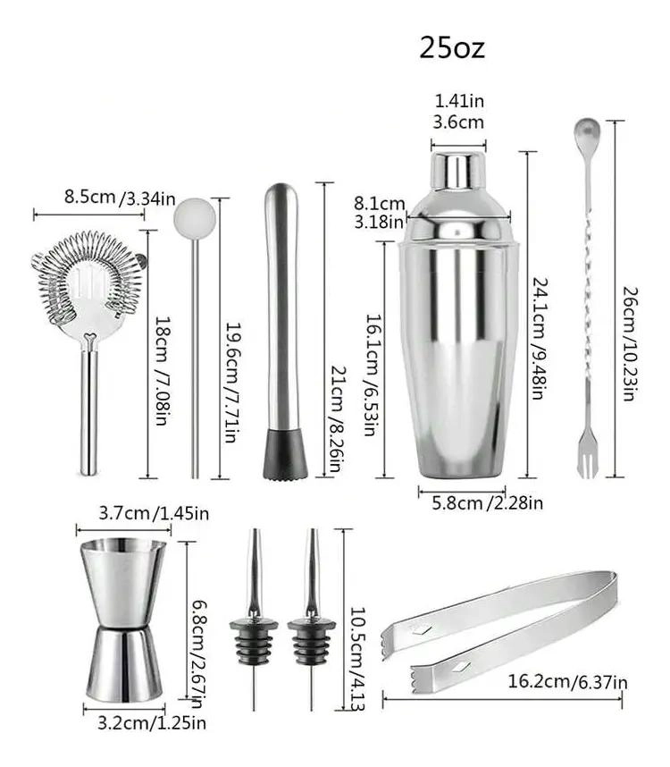 SET PROFESIONAL DE COCTELERIA CON 20 UTENSILIOS PARA BAR - 3