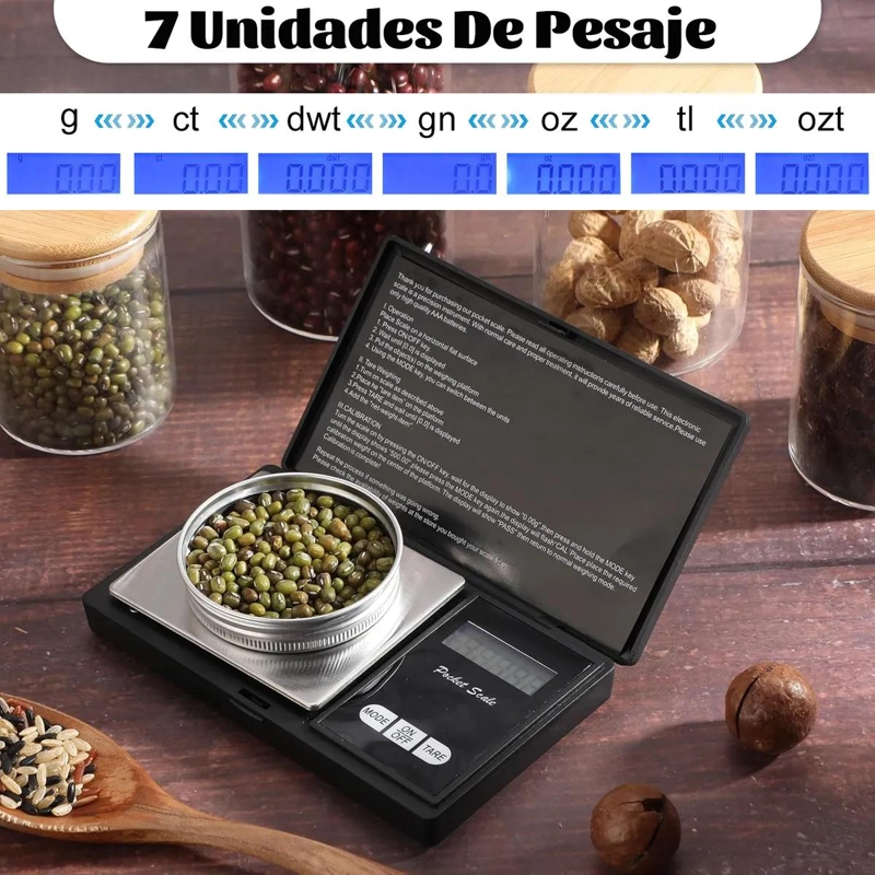 MINI BASCULA DIGITAL PRECISA PARA COCINA Y JOYERIA CON CAPACIDAD 100G - 2