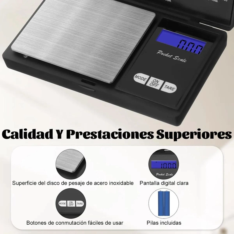 MINI BASCULA DIGITAL PRECISA PARA COCINA Y JOYERIA CON CAPACIDAD 100G - 4