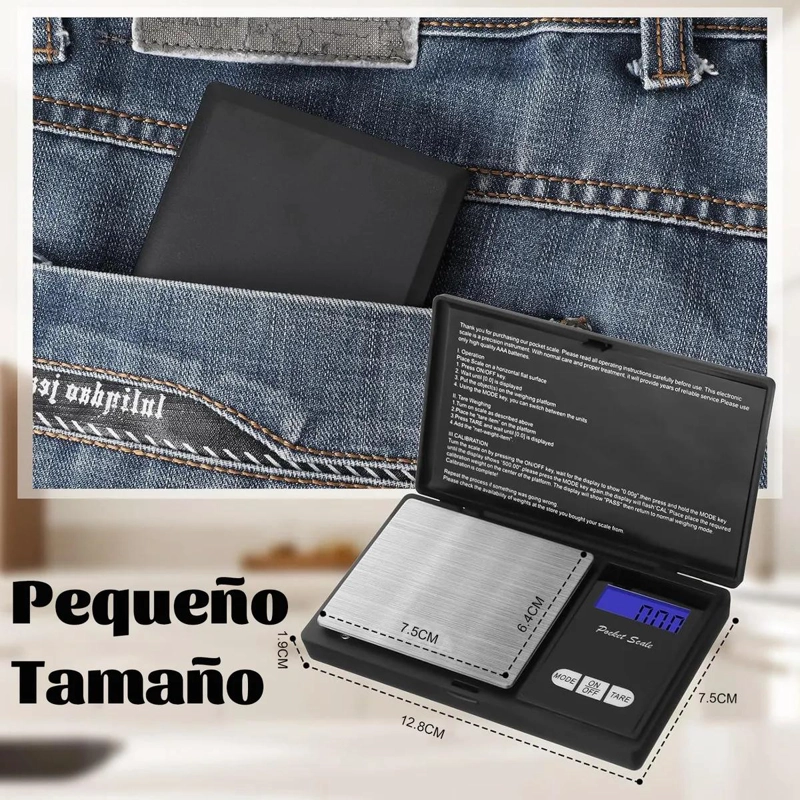 MINI BASCULA DIGITAL PRECISA PARA COCINA Y JOYERIA CON CAPACIDAD 100G - 5