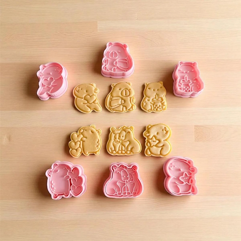SET DE 6 CORTADORES DE GALLETAS CON SELLO DE CAPIBARA PARA FONDANT - 3