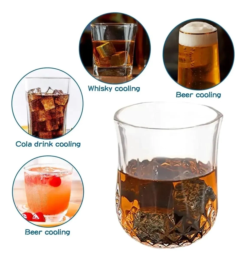 SET DE VASOS PARA WHISKY CON PIEDRAS ENFRIADORAS PARA BEBIDAS - 3