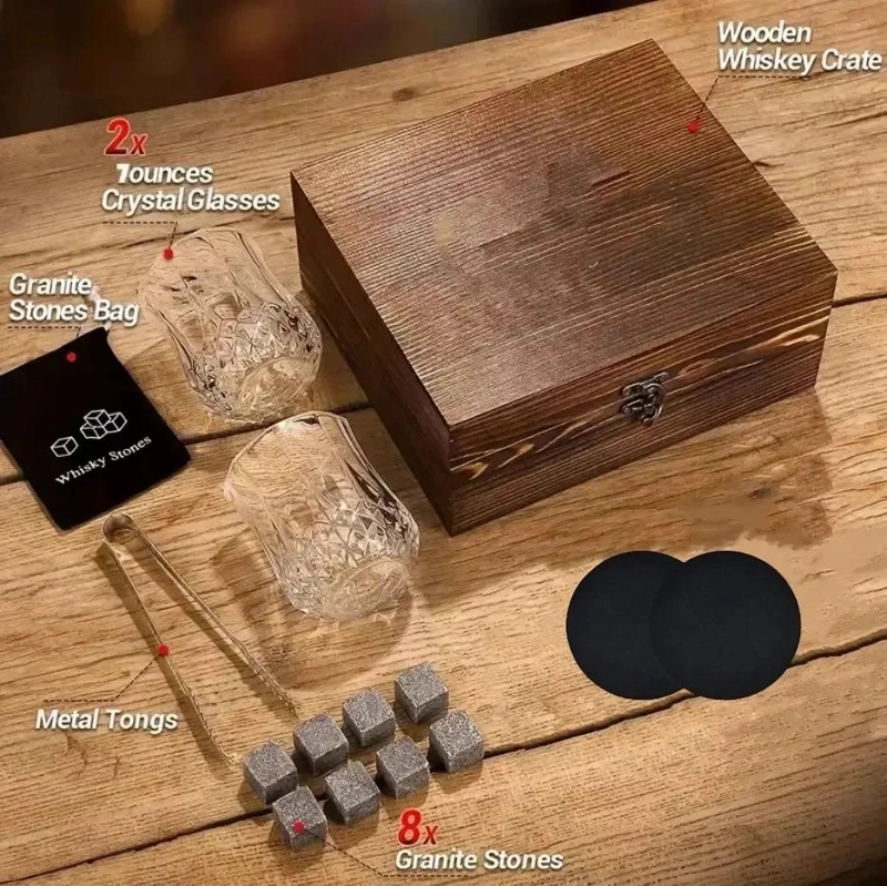 SET DE VASOS PARA WHISKY CON PIEDRAS ENFRIADORAS PARA BEBIDAS - 4