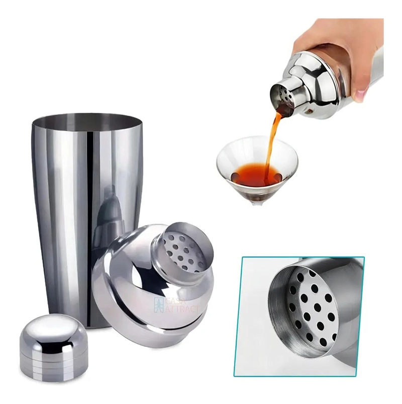 KIT COCTELERA ACERO INOXIDABLE 12 PIEZAS CON FILTRO Y CAPACIDAD 550ML - 2