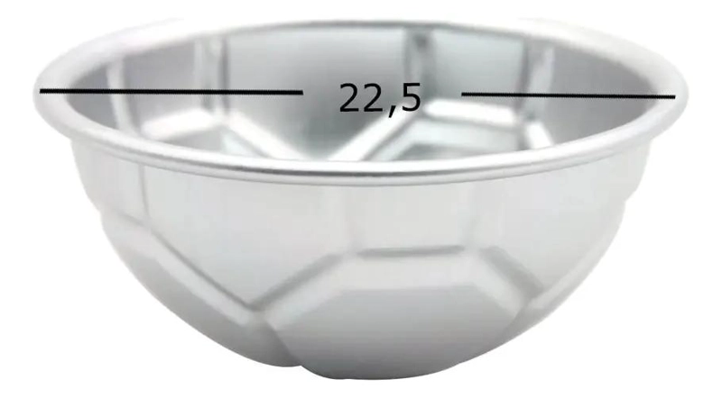 MOLDE DE ALUMINIO PARA PELOTA DE FUTBOL CON MEDIDAS 23X22X10 CM - 4