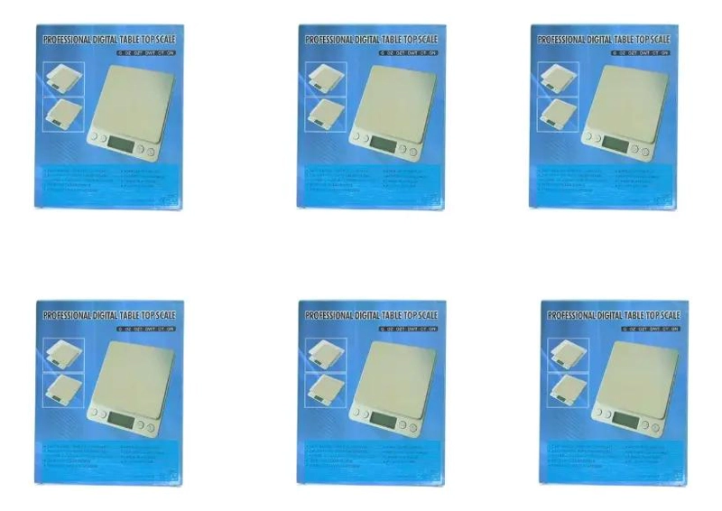 PACK DE 6 MINI BALANZAS DIGITALES DE COCINA CON PRECISION DE 0,1G Y CAPACIDAD 2, - 2