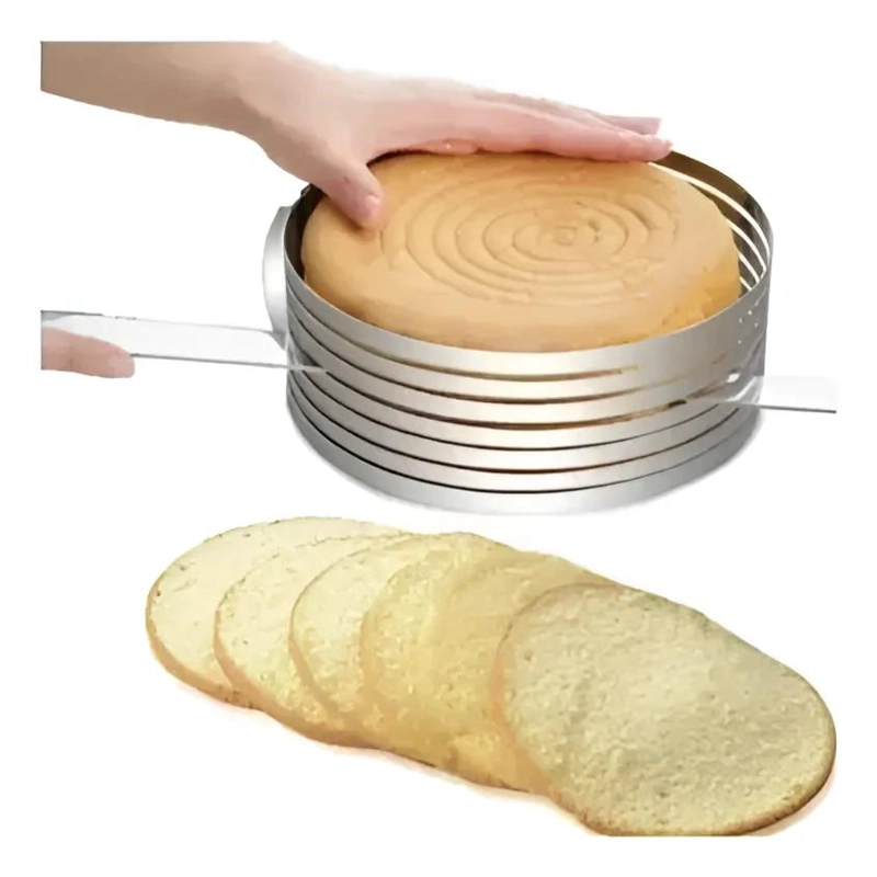 MOLDE PARA CORTAR BIZCOCHO EN ACERO INOXIDABLE AJUSTABLE DE 24 A 30 CM - 1