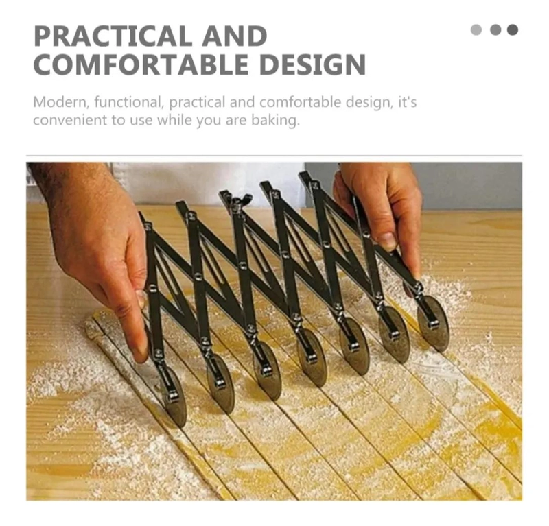 CORTADOR CON 5 RUEDAS PARA MASAS, FONDANT Y PIZZA EN ACERO INOXIDABLE - 5