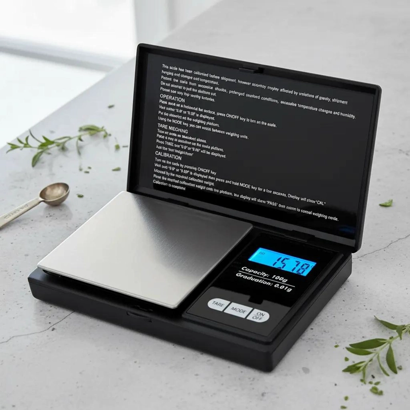 PESA GRAMERA DIGITAL DE ALTA PRECISION COLOR NEGRO PARA MEDICION - 4