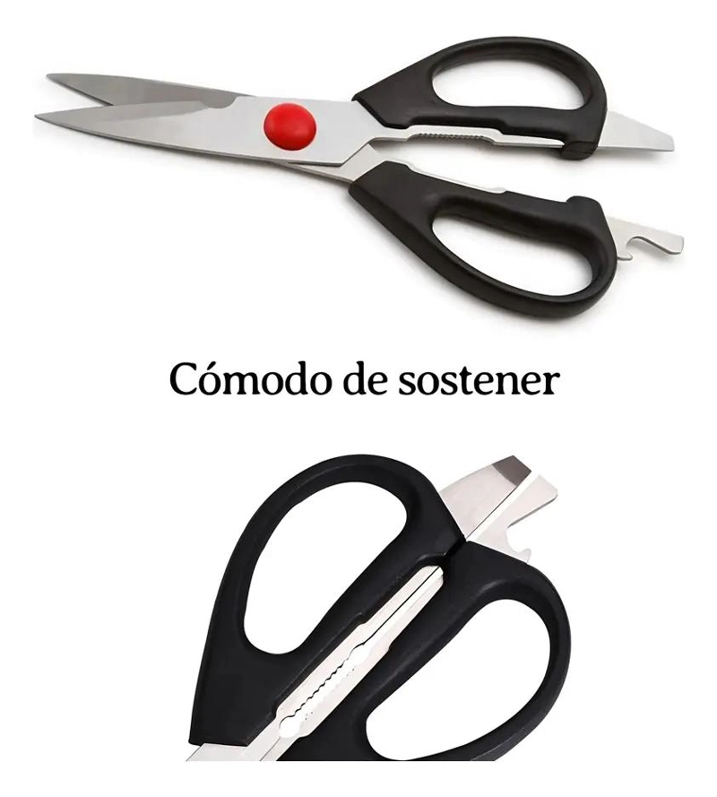 TIJERAS DE COCINA MULTIFUNCION DE 21 CM CON FILO AFILADO Y ABRIDOR - 2