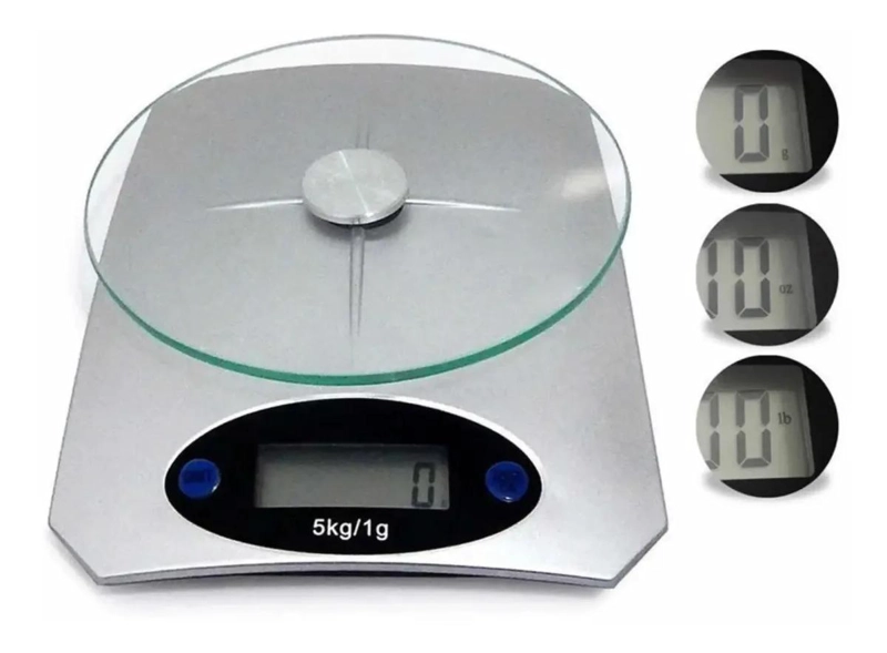 BASCULA DIGITAL PARA COCINA CON CAPACIDAD DE 5 KG Y PANTALLA LCD - 2