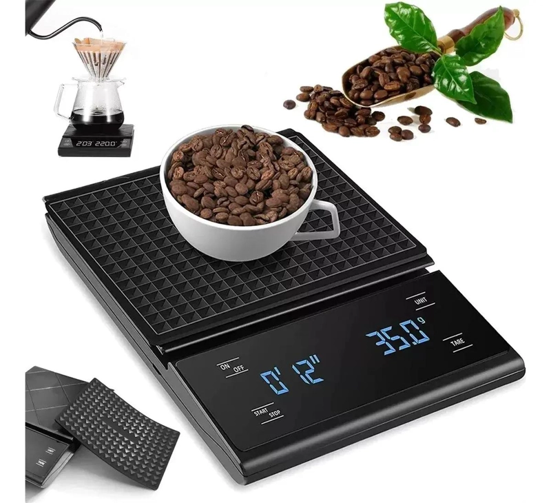 BASCULA DIGITAL DE COCINA CON CRONOMETRO Y ALTA PRECISION PARA CAFE - 1