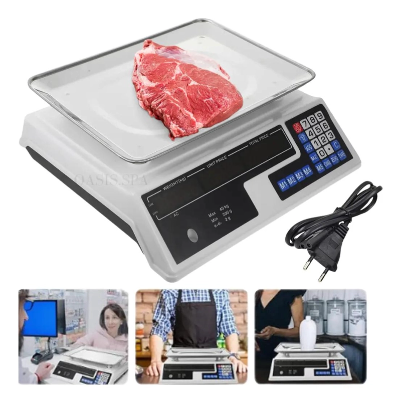 BALANZA DIGITAL RECARGABLE PARA USO COMERCIAL CON CAPACIDAD DE 40 KILOS - 1