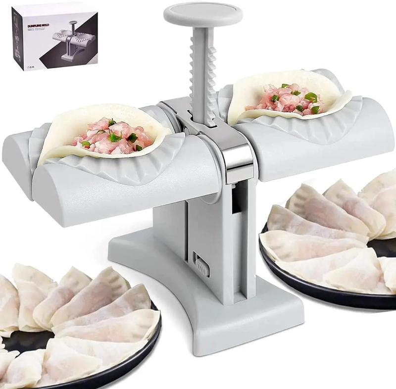 PRENSA MANUAL PARA EMPANADAS COLOR GRIS CON DISEÑO ERGONOMICO - 1