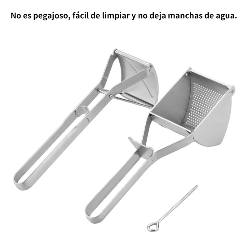 PRENSA MANUAL PARA PATATAS DE ACERO INOXIDABLE GRUESO RESISTENTE - 4