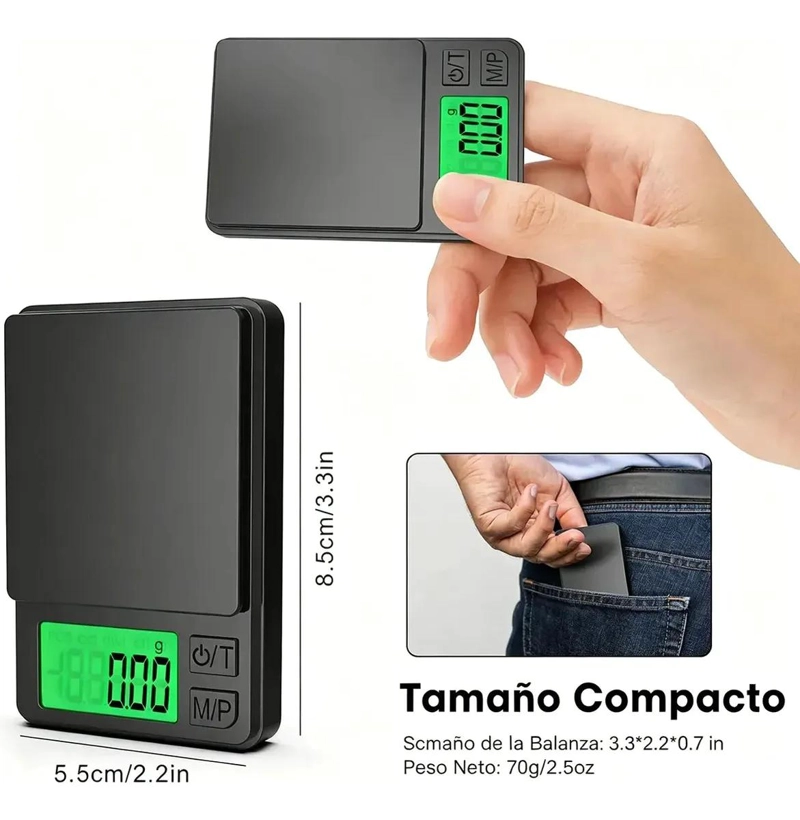 BASCULA DIGITAL PORTATIL CON PRECISION DE 0.01G Y CAPACIDAD HASTA 200G - 3