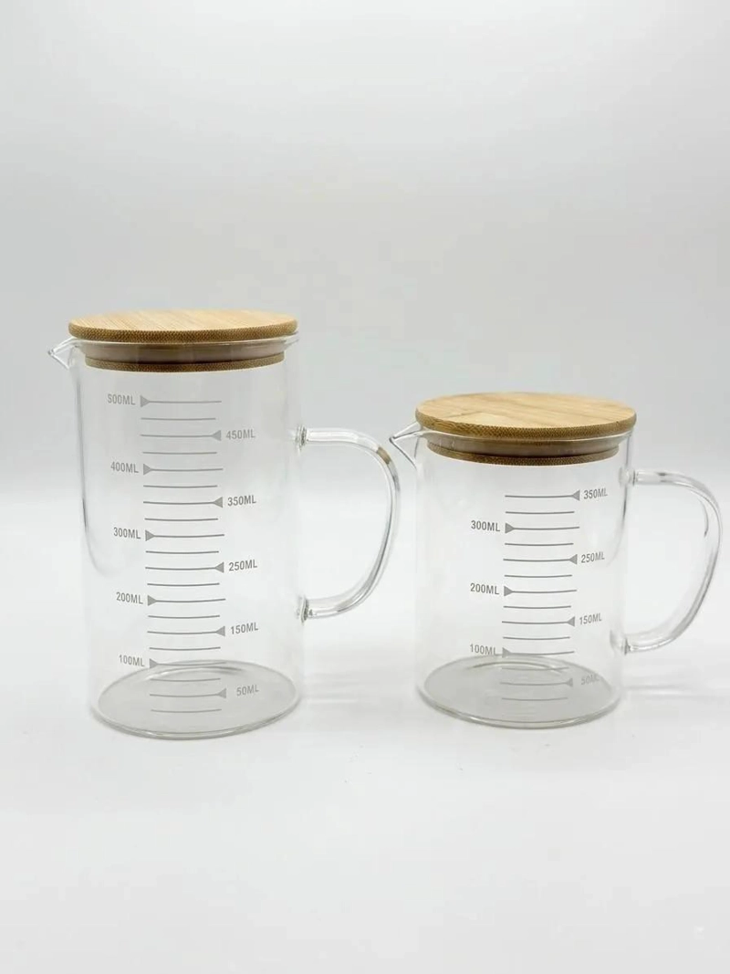 SET DE 2 JARRAS MEDIDORAS DE VIDRIO CON TAPA DE 500ML Y 350ML - 4