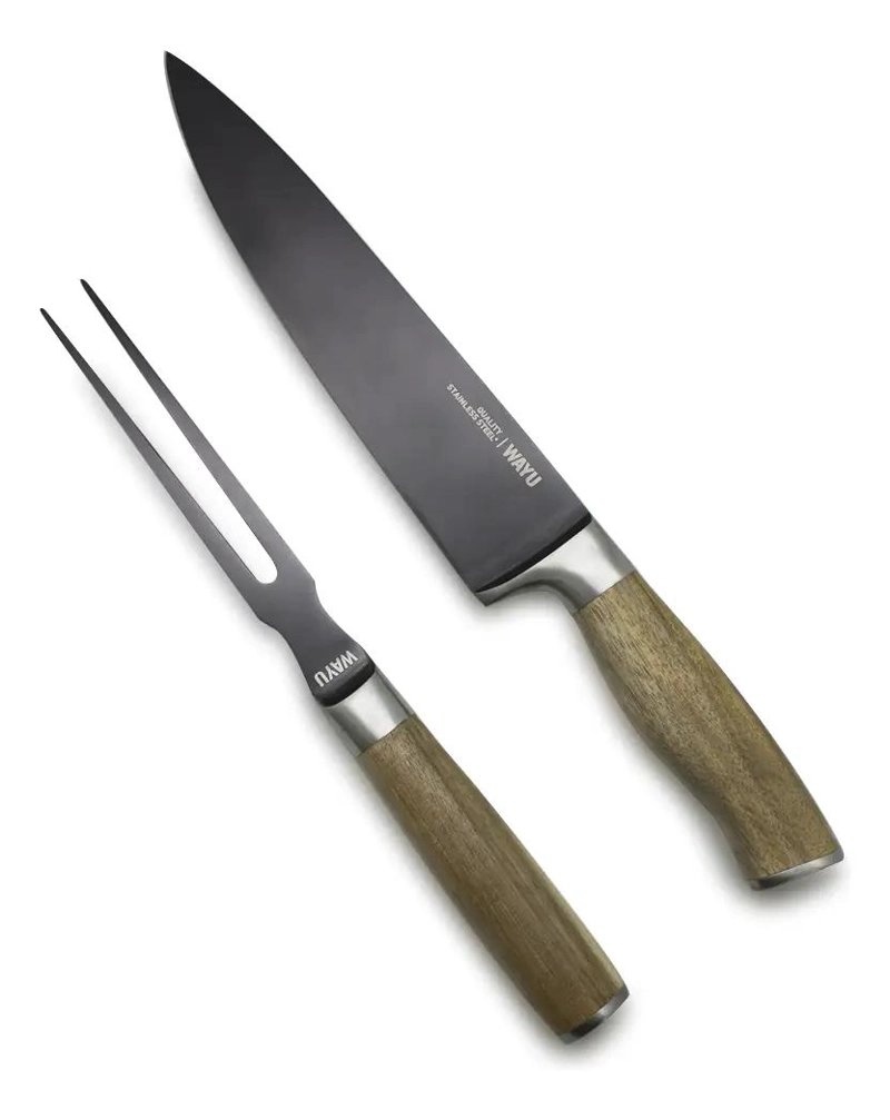 SET COMPLETO DE UTENSILIOS PARA ASADO CON CUCHILLO Y TENEDOR RESISTENTES - 3