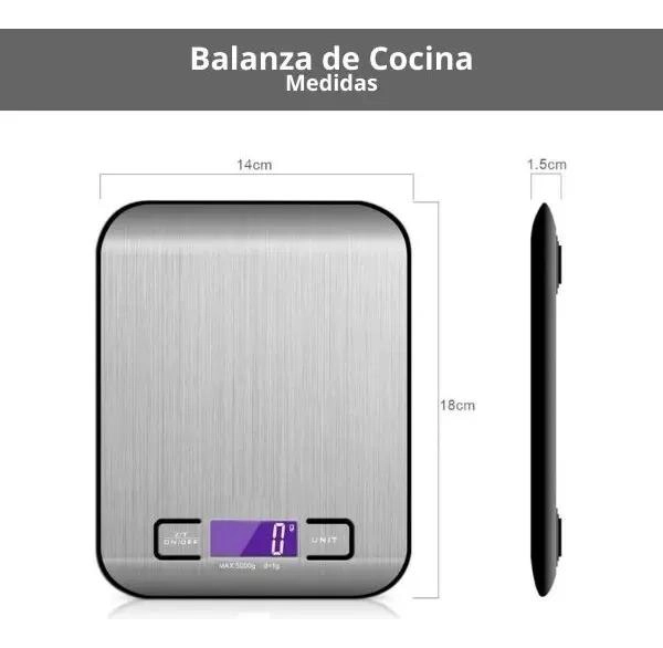 BALANZA DIGITAL DE COCINA CON CAPACIDAD DE 5 KG Y PRECISION DE 1 G - 2