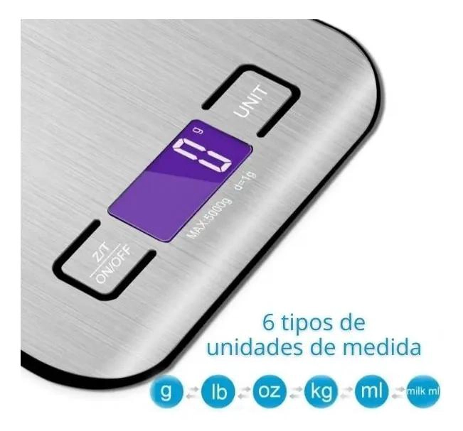 BALANZA DIGITAL DE COCINA CON CAPACIDAD DE 5 KG Y PRECISION DE 1 G - 3