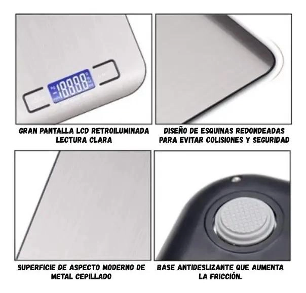 BALANZA DIGITAL DE COCINA CON CAPACIDAD DE 5 KG Y PRECISION DE 1 G - 4