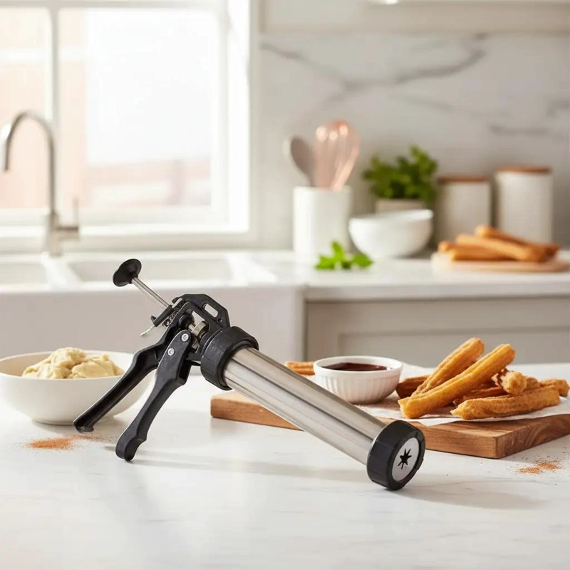 MAQUINA MANUAL PARA PREPARAR CHURROS CON KIT DE PASTELERIA COMPLETO - 1