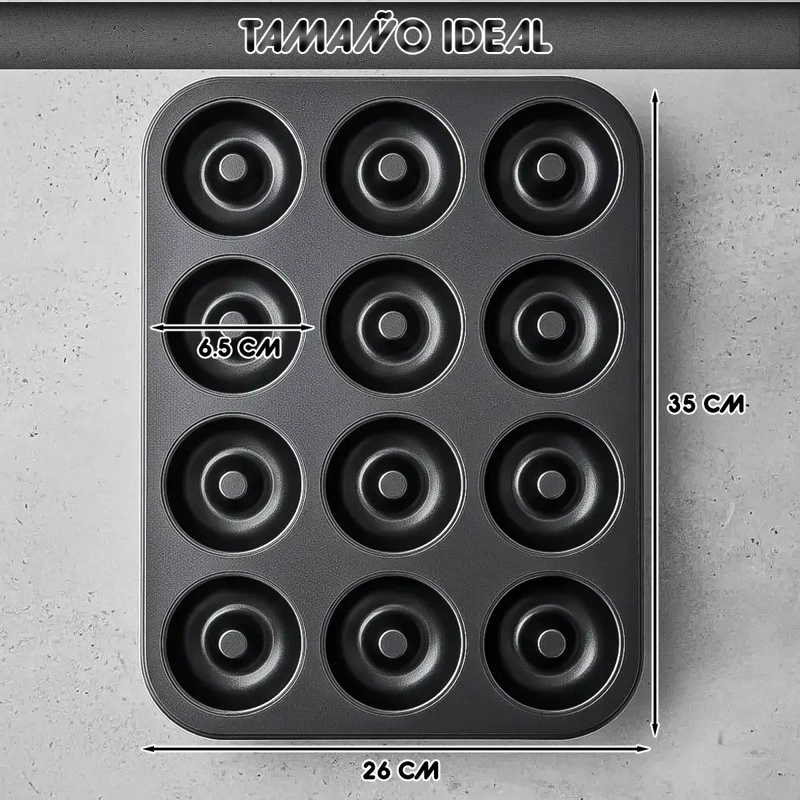 SET DE 3 MOLDES ANTIADHERENTES PARA QUEQUES Y ROSQUILLAS DE 12 UNIDADES - 2