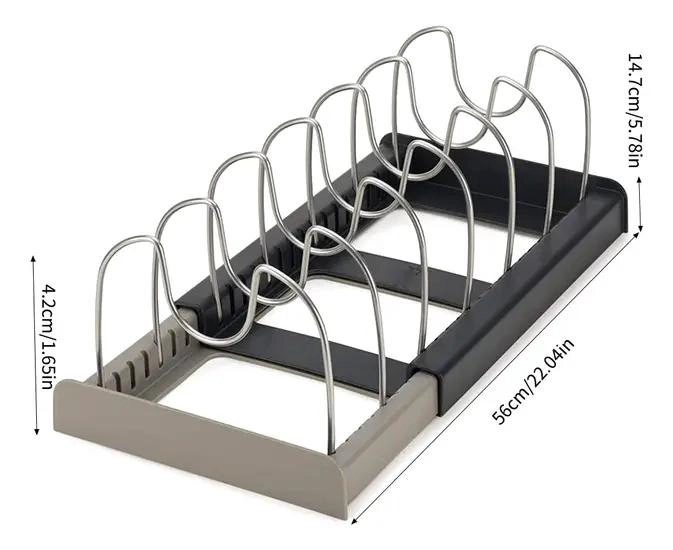 ORGANIZADOR EXTENSIBLE PARA SARTENES, OLLAS Y TAPAS DE COCINA - 4