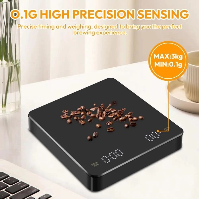 BASCULA DIGITAL PARA CAFE  CON TEMPORIZADOR Y CAPACIDAD DE 3 KG - 2