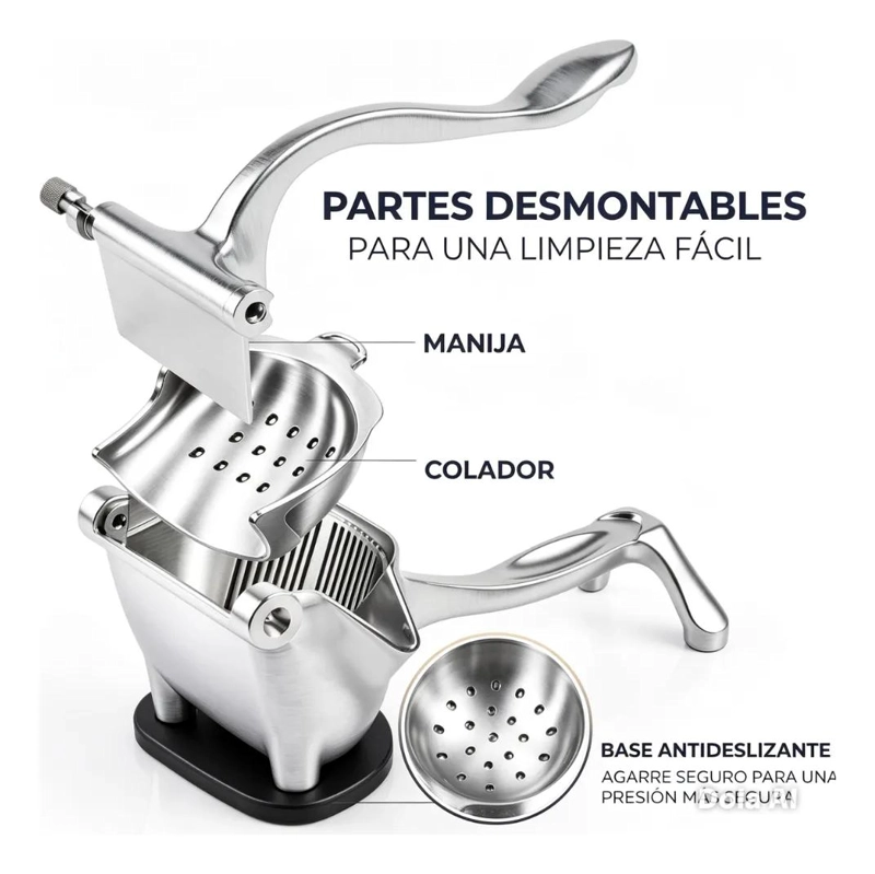 EXPRIMIDOR MANUAL METALICO PARA JUGO DE FRUTAS CITRICAS Y NARANJAS - 3