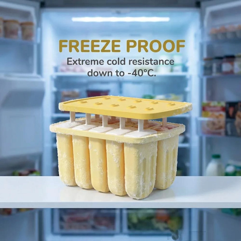 MOLDE DE SILICONA PARA 10 HELADOS PALETA CON ACCESORIOS PARA PREPARACION - 3