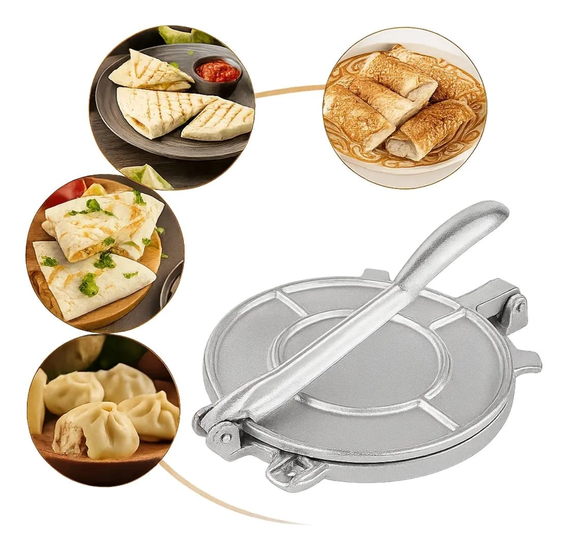 PRENSA MANUAL PARA MASAS DE TORTILLAS, AREPAS Y EMPANADAS RESISTENTE Y FUNCIONAL - 1