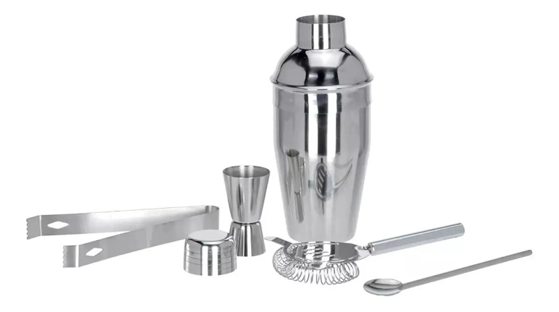 SET DE COCTELERIA CON 5 PIEZAS DE ACERO INOXIDABLE PARA BAR - 1