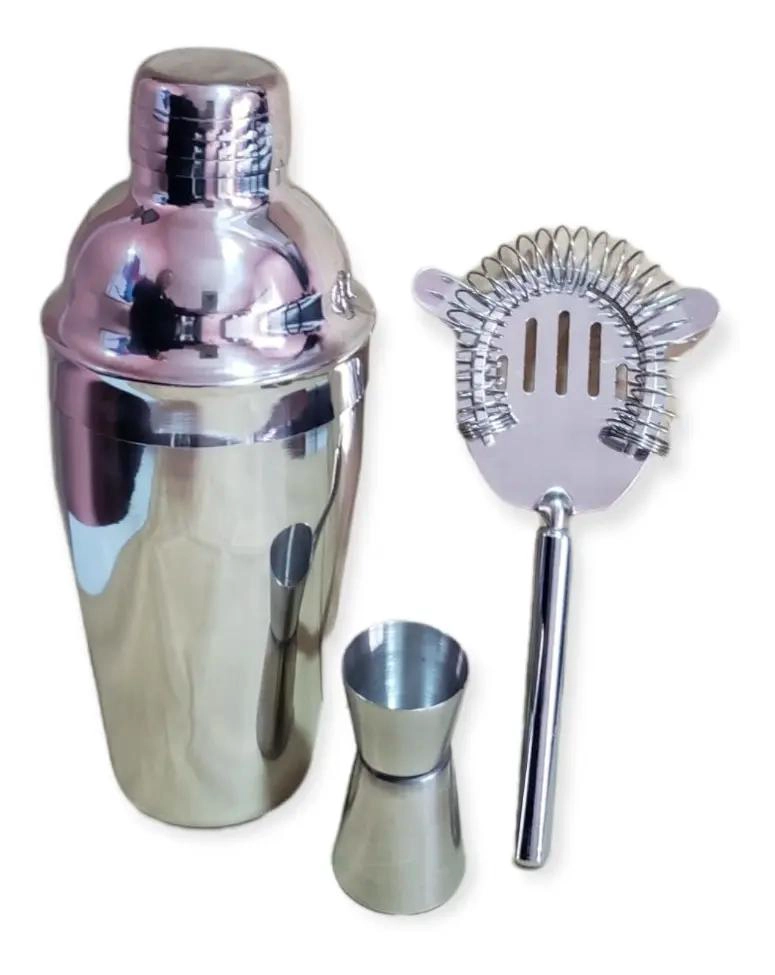 SET DE COCTELERA DE ACERO INOXIDABLE CON 3 PIEZAS PARA BAR - 1