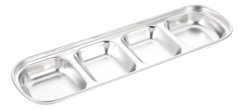 SET DE 12 PLATOS PARA SALSAS DIP DE ACERO INOXIDABLE - 2