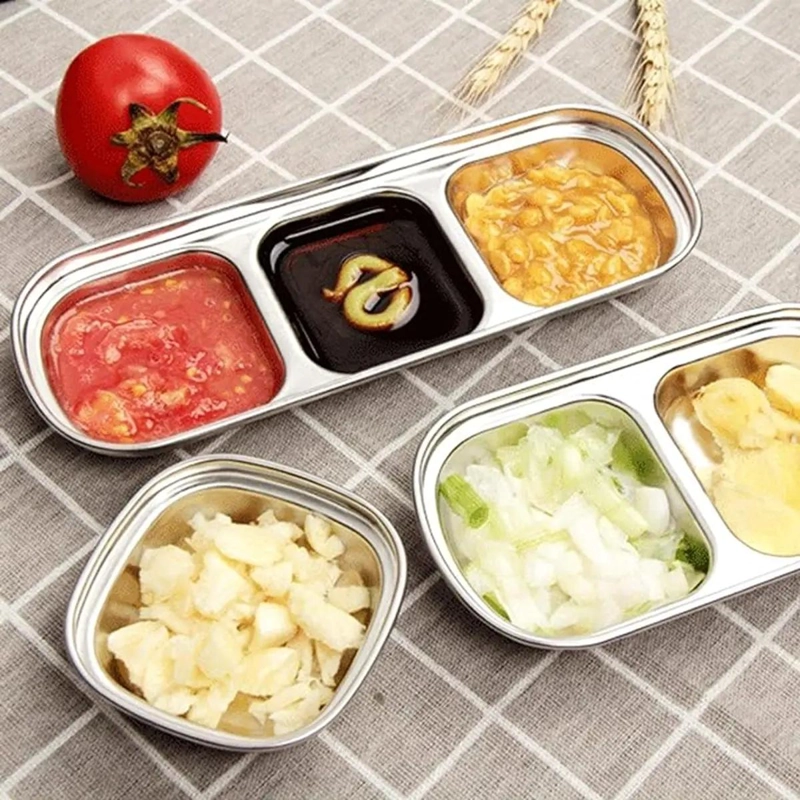 SET DE 12 PLATOS PARA SALSAS DIP DE ACERO INOXIDABLE - 4