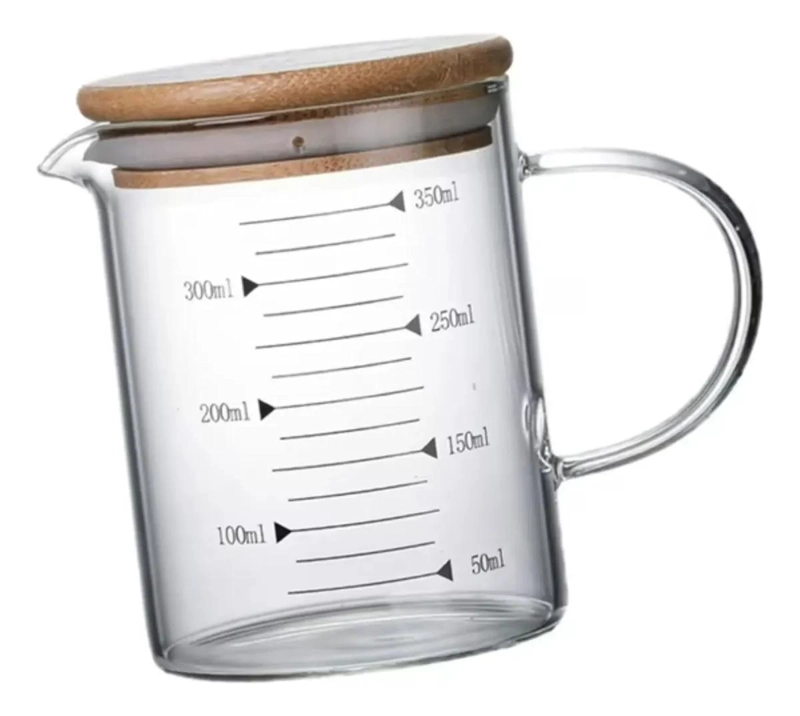 SET DE 2 JARRAS MEDIDORAS DE VIDRIO CON TAPA DE BAMBU 350 Y 500 ML - 3