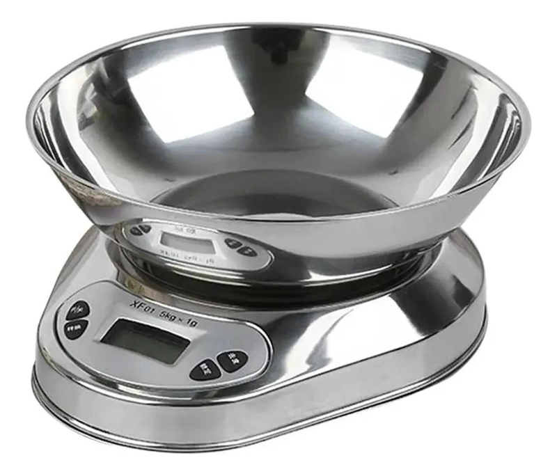 BALANZA DE COCINA EN ACERO INOXIDABLE CON CAPACIDAD HASTA 5 KG - 1