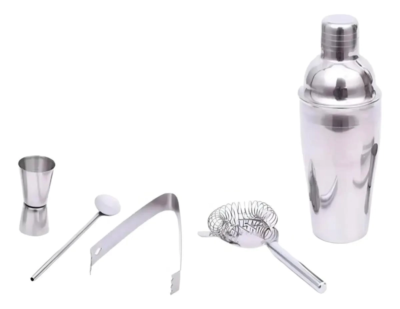 JUEGO DE COCTELERA CON 5 PIEZAS PARA PREPARAR BEBIDAS Y TRAGOS - 3